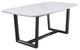 Benzara BM251305 Dining Table With Marble Top and Trestle Base, Gray