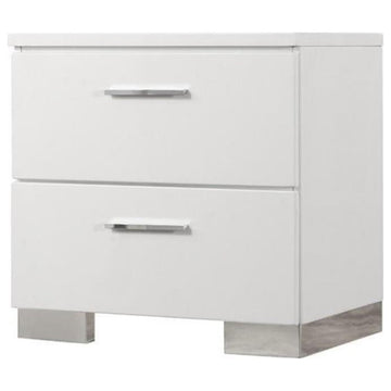 3 Piece Set with Chest and (Set of 2) 2 Drawer Night Stands in White