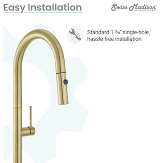 Chalet Single Handle, Pull-Down Kitchen Faucet, Brushed Gold