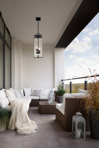 Zlite 592CHB-BK 3-Light Outdoor Chain Mount Ceiling Fixture, Seedy