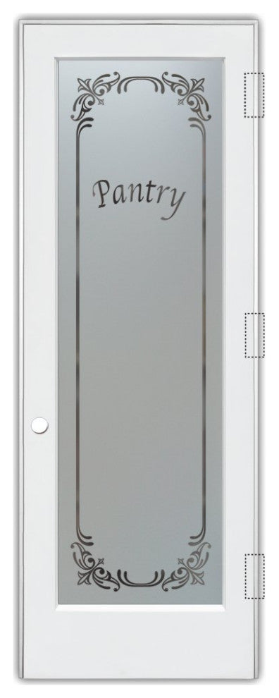 Pantry Door - Lenora - Primed - 28" x 96" - Knob on Left - Push Open