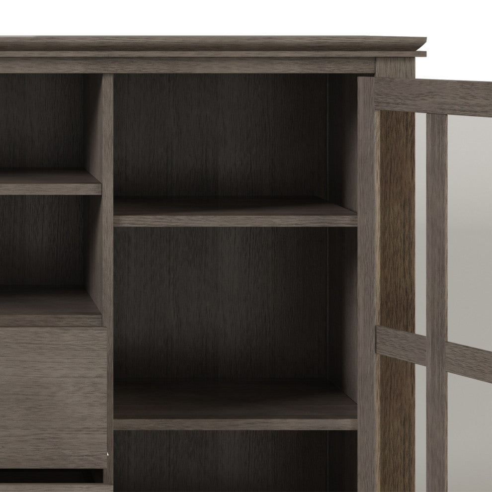 Artisan Solid Wood 53" Wide Tv Media Stand In Farmhouse Grey For Tvs Up To 60"es