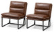 Set of 2 Modern Thick Leatherette Accent Chair, Coffee