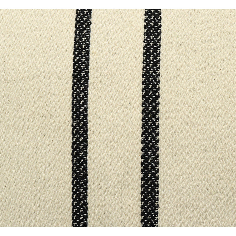 Black And White Machine Woven Yarbrough Throw Pillow, 16" x 26"