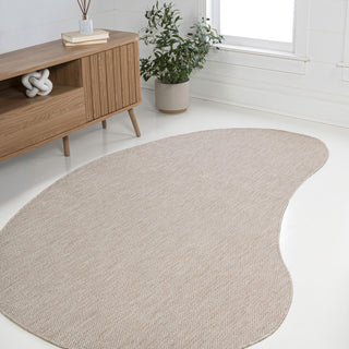 Evan Modern Rustic Organic Curve Indoor/Outdoor Shaped Area Rug