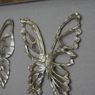 Wood Carving Butterfly Trio Shadow Box Wall DÃ©cor