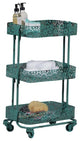 Linon Cream Metal 3-Tier Cart, Turquoise