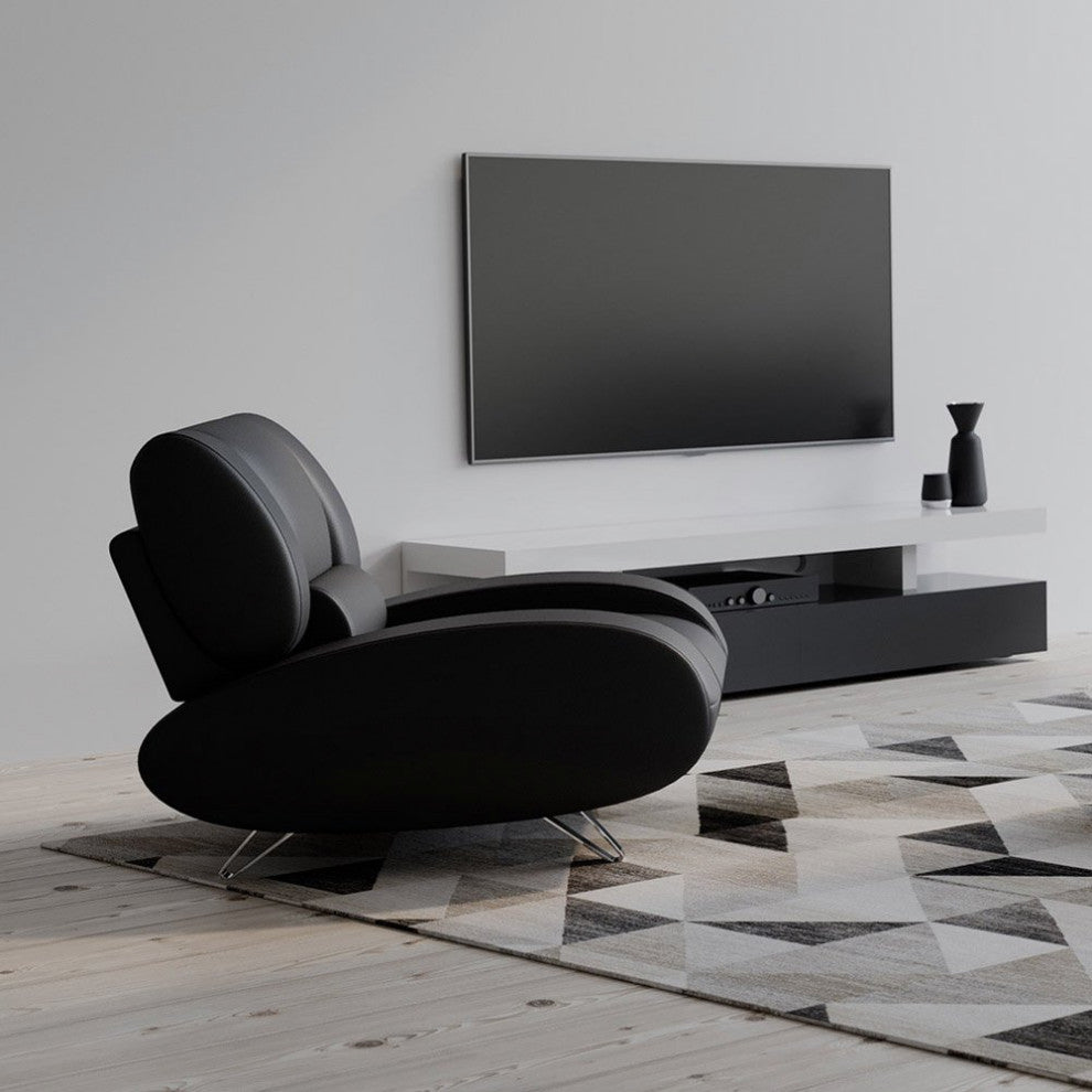 Modern Aspen Black Microfiber Leather Chair