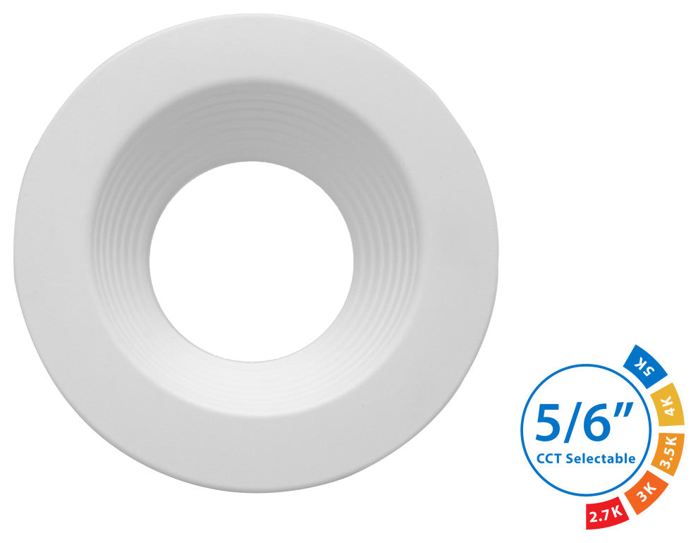DLR56612120SWHBF-12P 5/6", White Recessed LED Downlight, 12 Pack