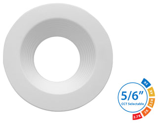 DLR56612120SWHBF-12P 5/6", White Recessed LED Downlight, 12 Pack