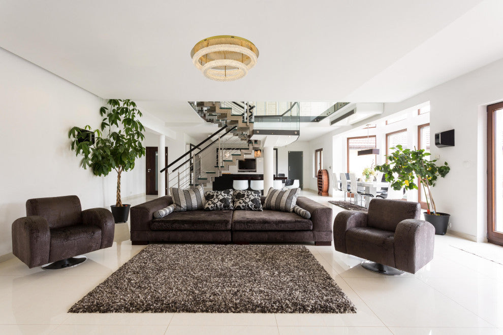 Home Living 29.5" LED Flush Mount, Satin Gold