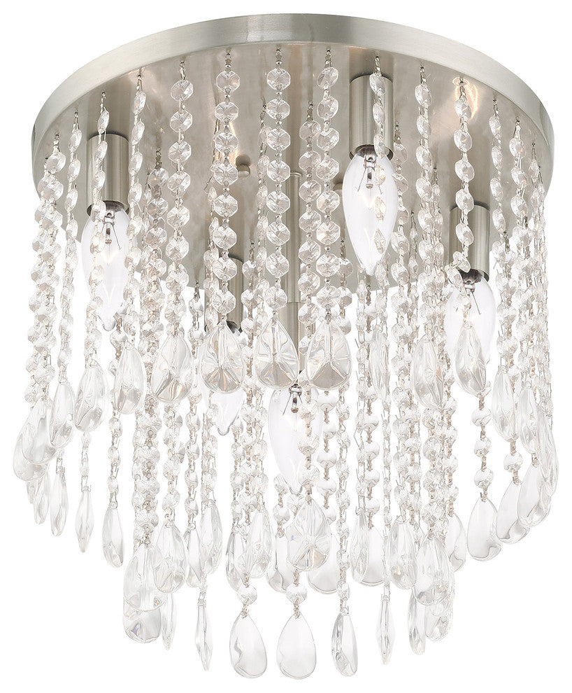 Livex Lighting Brushed Nickel 4 + 1-Light Ceiling Mount