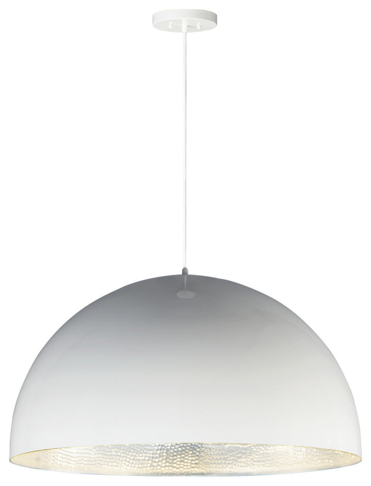 ET2 E24906 Hemisphere 31"W LED Pendant - Gloss White / Aluminum