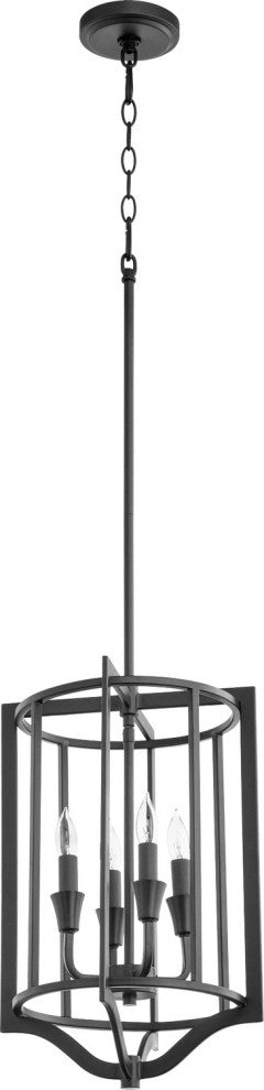 Quorum 6814-4-69 Four Light Pendant, Black Finish