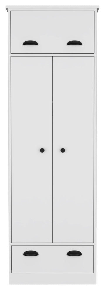 DEPOT E-SHOP Tifton Armoire with Hinged Drawer, 2-Door Cabinet and Shelf