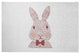 Monochrome Bunny Easter Chenille Rug, Ligonberry Red, 4'x6'