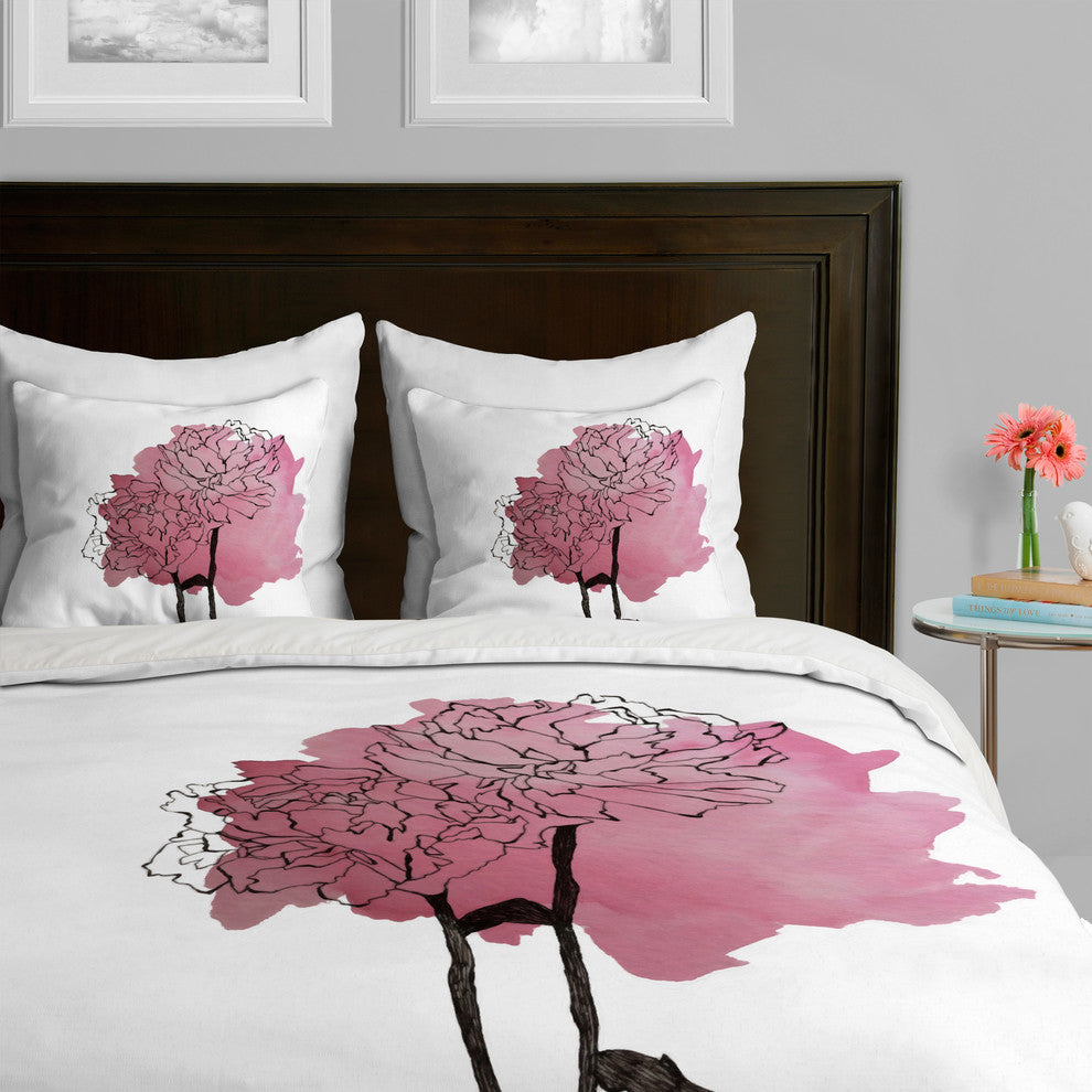 Deny Designs Morgan Kendall Peonies Duvet Cover, Lightweight