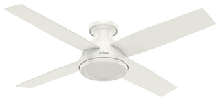 Hunter Fan Company  52" Dempsey Low Profile  Ceiling Fan + Remote, Fresh White