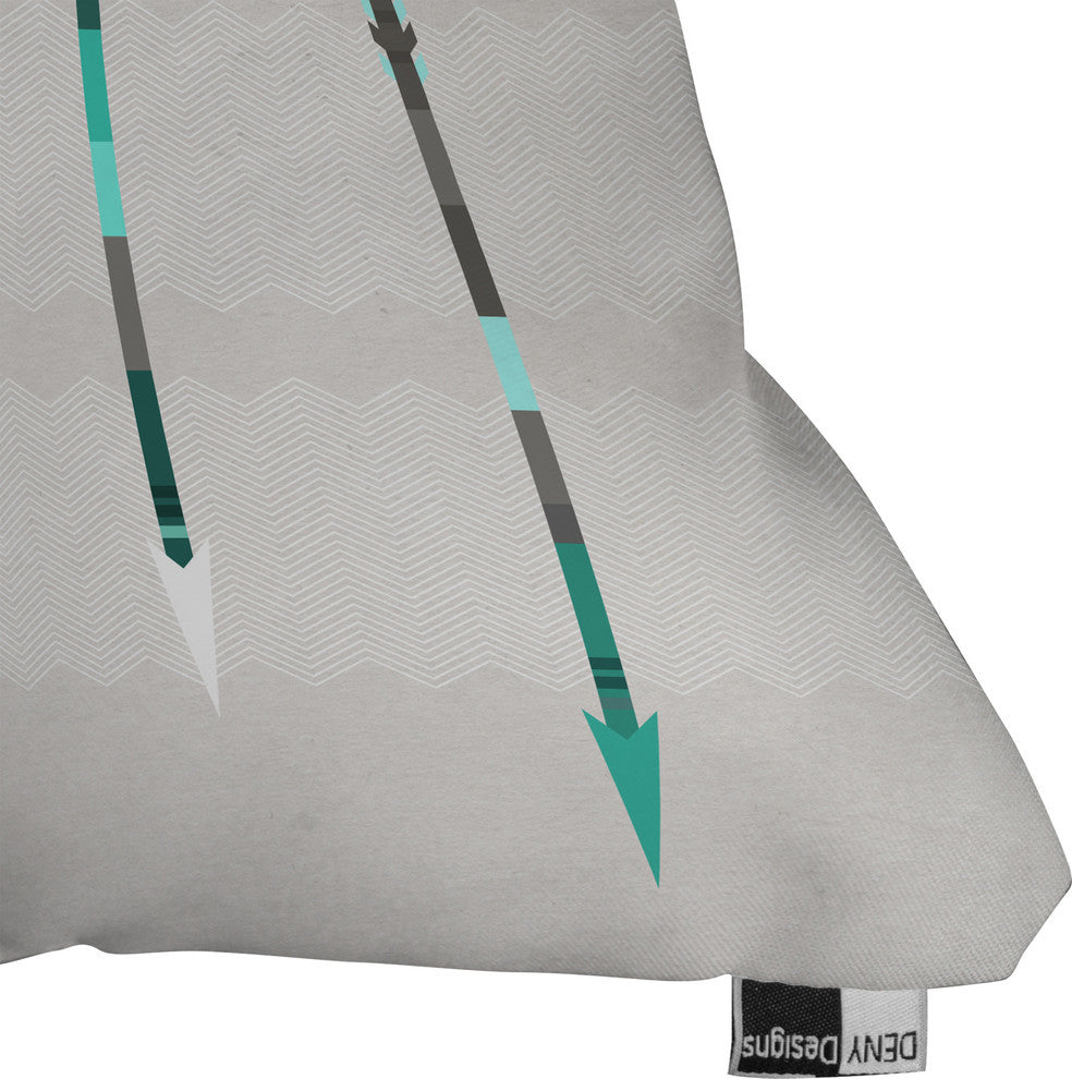 Deny Designs Iveta Abolina Teal Feathers Outdoor Throw Pillow