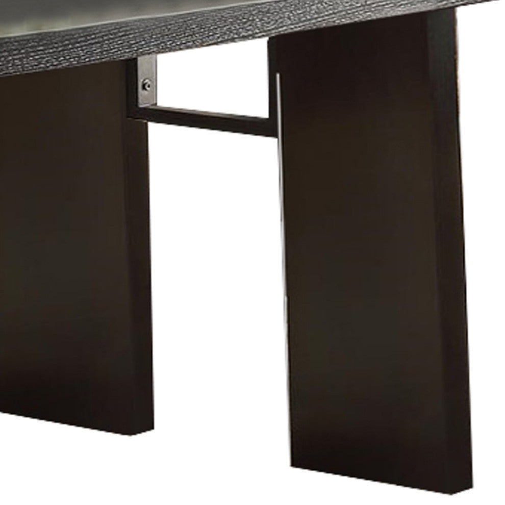 Benzara BM171303 Sturdy Wooden Dining Table, Brown