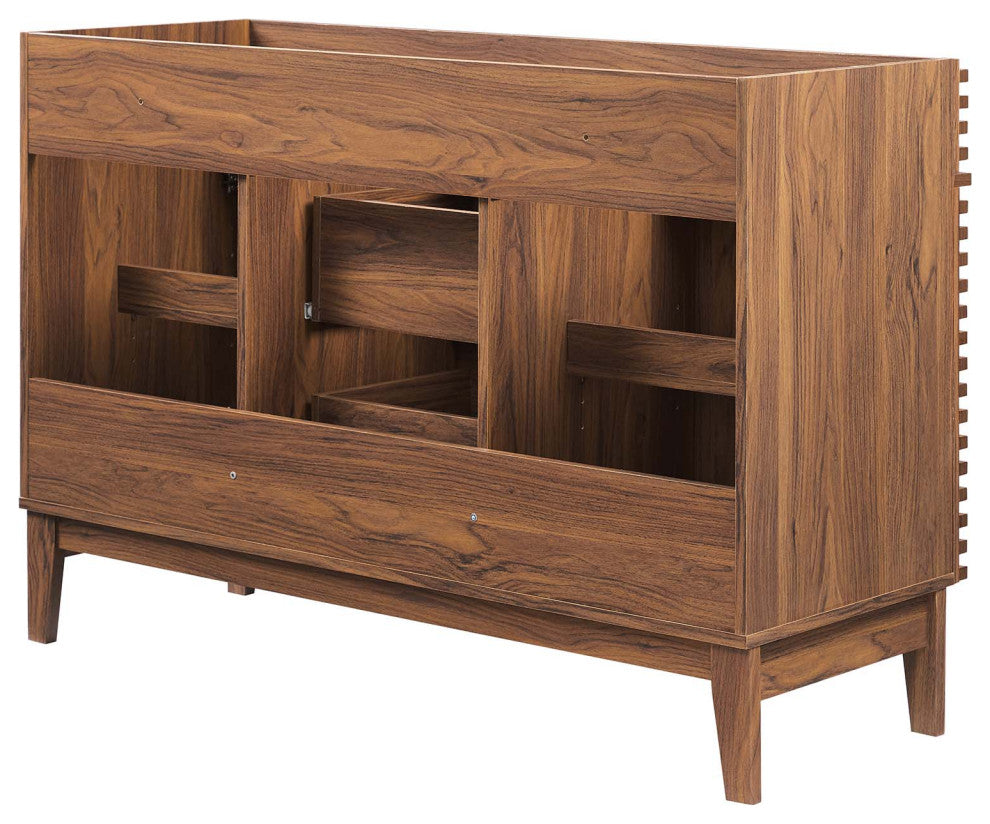 Render 48" Double Bathroom Vanity Cabinet, Walnut