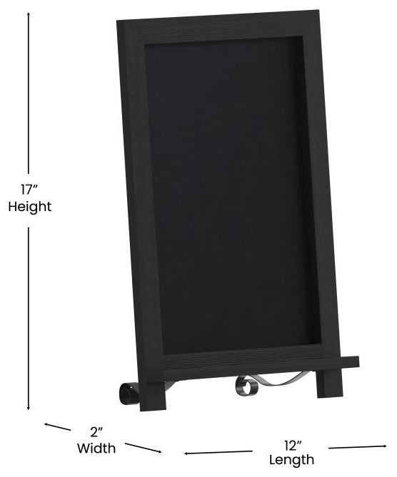 Canterbury Magnetic Chalkboard WithMetal Scrolled Legs, Hang or Countertop Board, 12" X 17" - Black