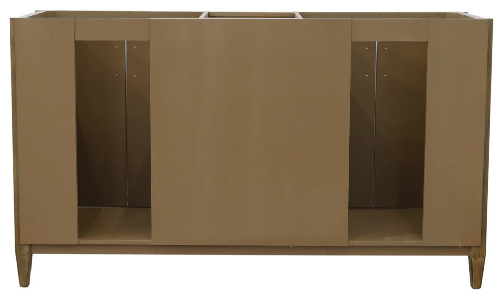 60" Double Vanity, Walnut Finish - Cabinet Only