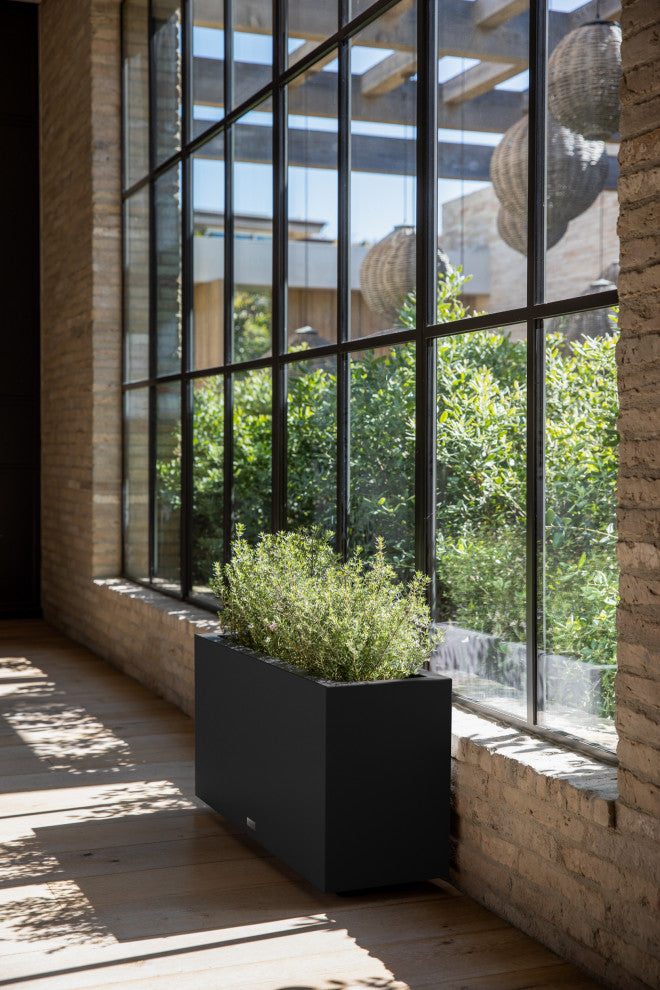 Veradek Block Series Long Box Planter, Black, 16.25"h X 10"w X 32"l