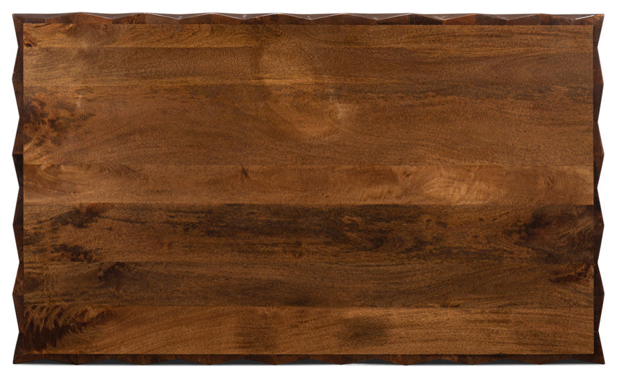 Denali Rectangle Cocktail Coffee Table Block Solid Wood
