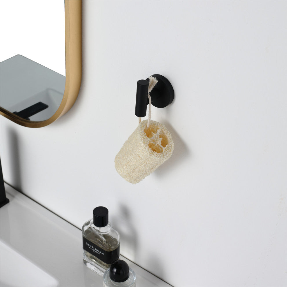 Elizabeth J-Hook Robe Hook in Matte Black (Set of 2)