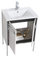 Oakville Bath Vanity, Ceramic Sink, Mild Grey Oak, 24 Inch, Chrome Hardware