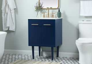 Home Living 19" Midcentury Modern Blue-Light Bathroom Vanity