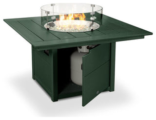 Polywood Square 42" Fire Pit Table, Green