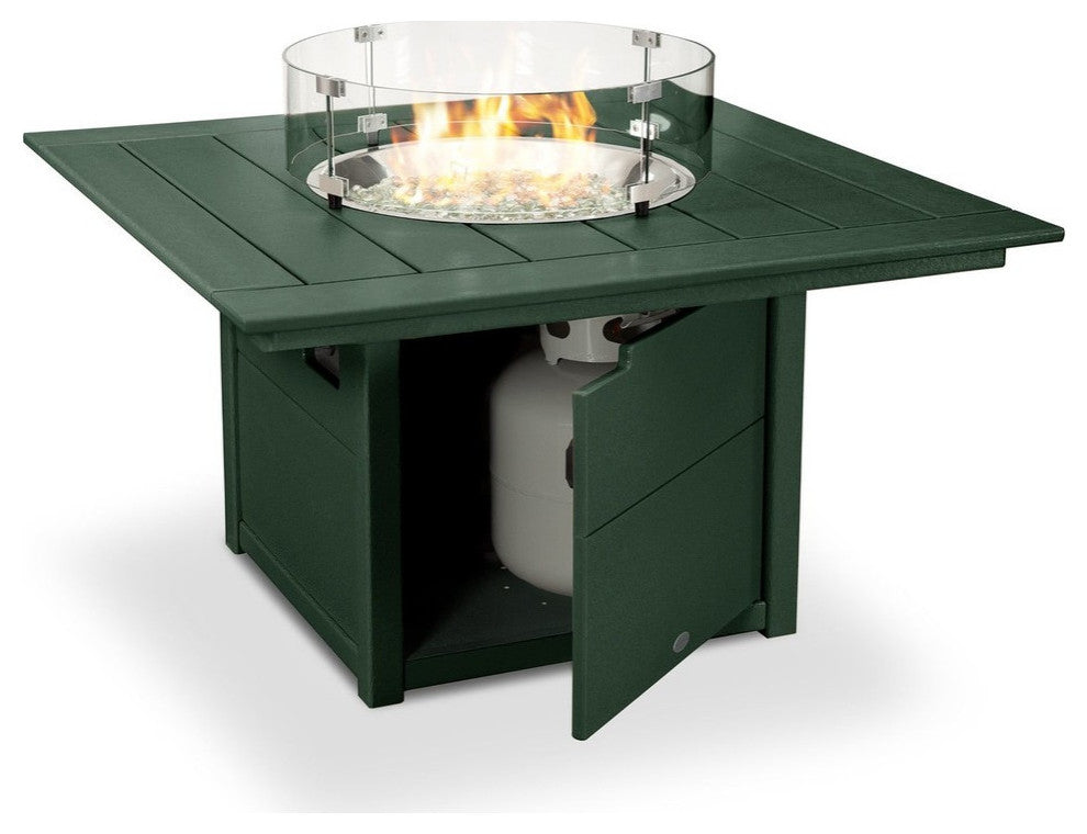 Polywood Square 42" Fire Pit Table, Green