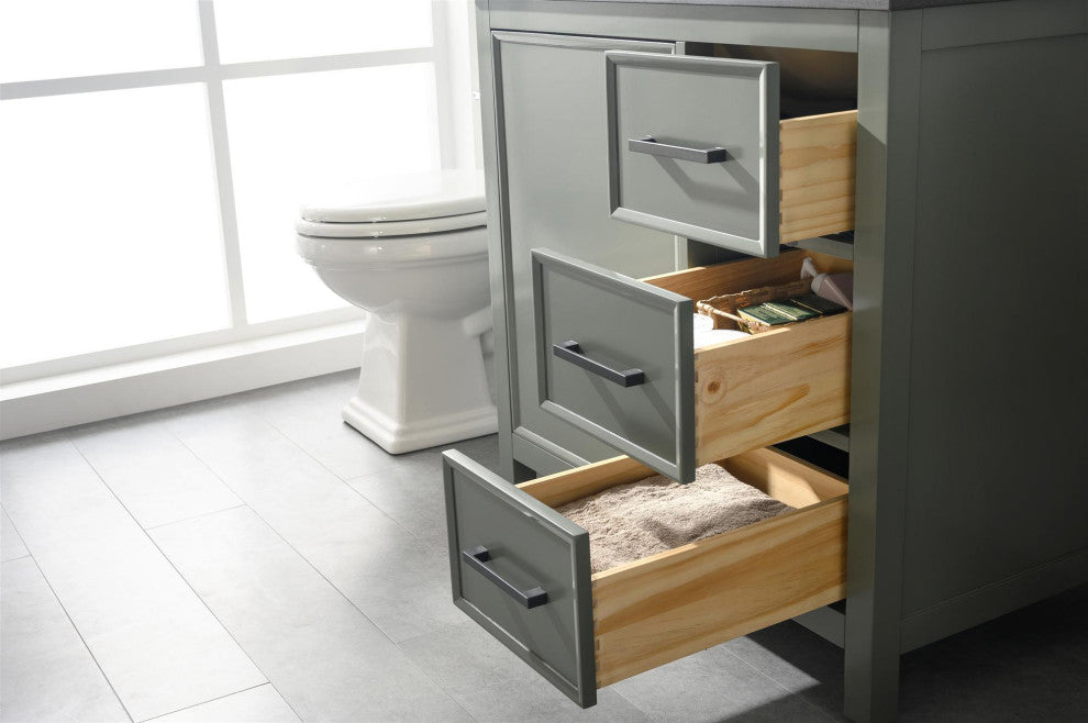 36" Single Sink Vanity Cabinet, Pewter Green