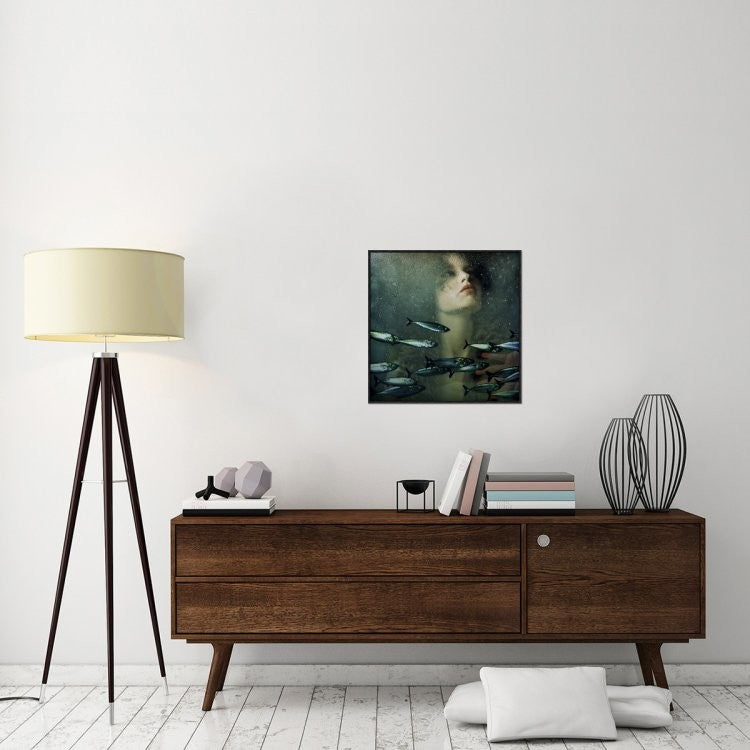"Venus In Furs" Framed Canvas Giclee by Ambra, 25x25"