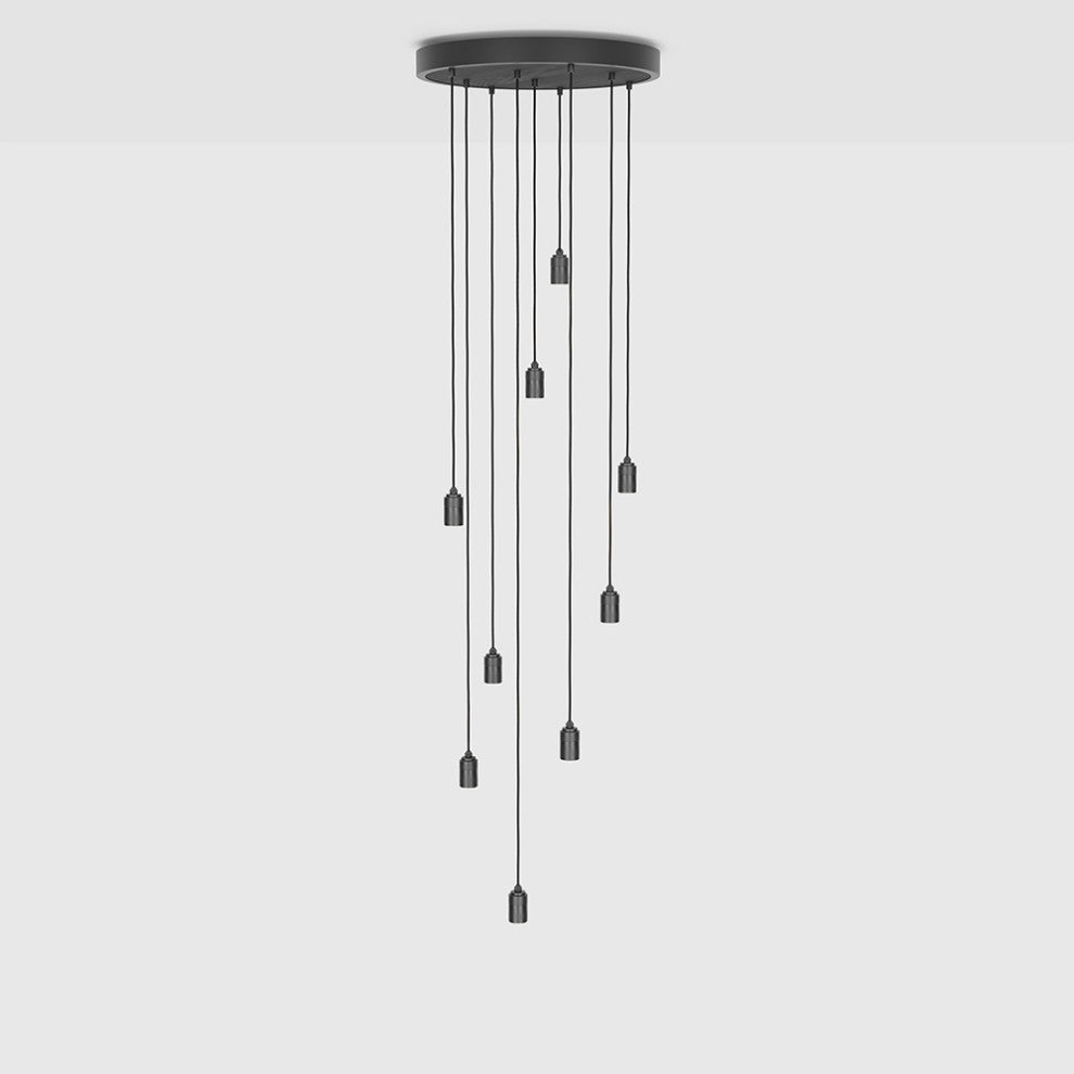 Large Canopy Black & Ash, Graphite Grip With 9 Graphite Pendants