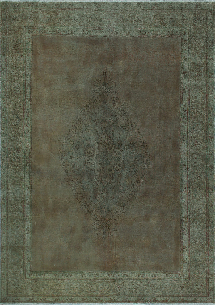 Vintage Distressed Overdyed Kay Lt. Brown Rug