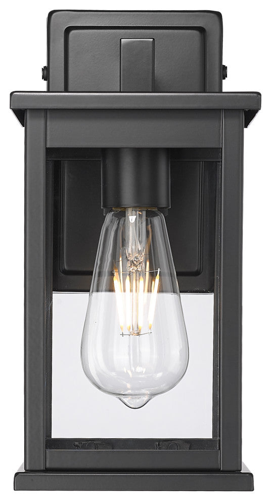 1 Light 7 in. Powder Coated Black Outdoor