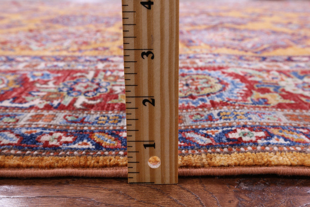 5' 5" X 7' 7" Super Kazak Geometric Handmade Wool Rug Q9556