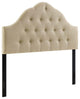 Modway Sovereign King Upholstered Polyester Fabric Headboard in Beige