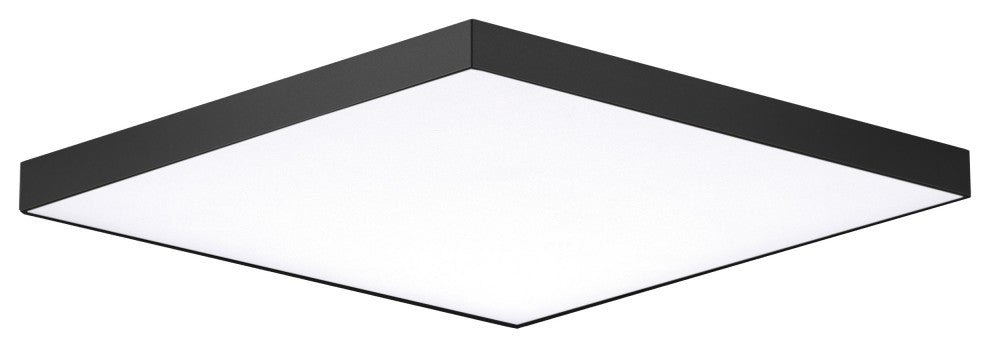 Maxim Lighting Trim 15.5" Square LED Flush Mount 3000K, Black/White, 57675WTBK