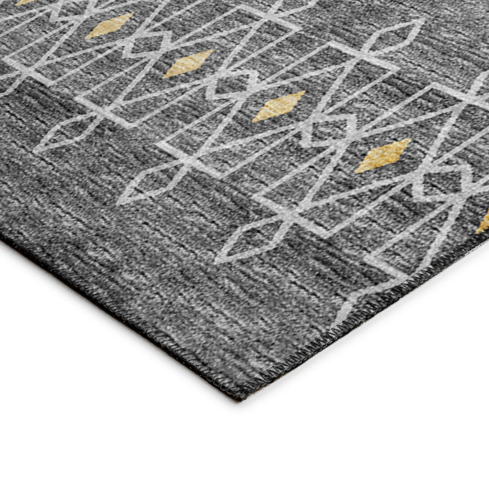 Indoor/Outdoor Sedona SN3 Charcoal Machine Washable 8' x 8' Round Rug