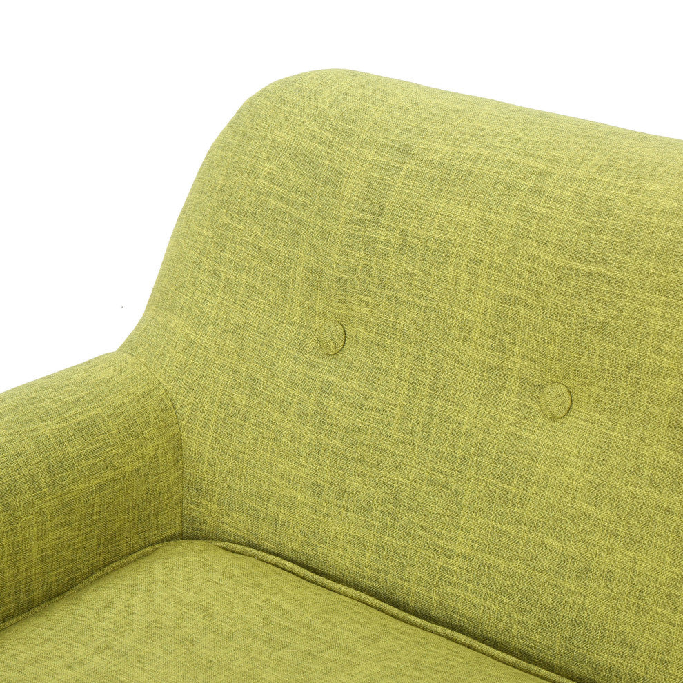 GDF Studio Mia Mid Century Modern Fabric Loveseat, Muted Green