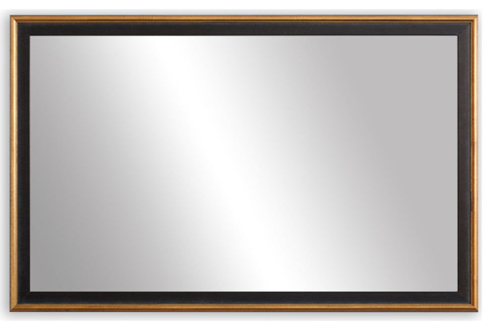 Kendall Framed Wall Mirror, Black and Gold, 26"x38"