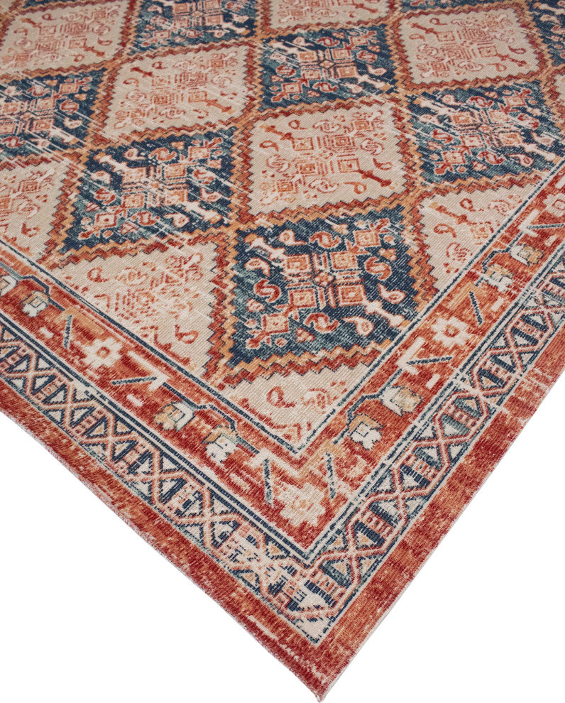 Noori Rug Low-Pile Jerald Red/Blue Rug