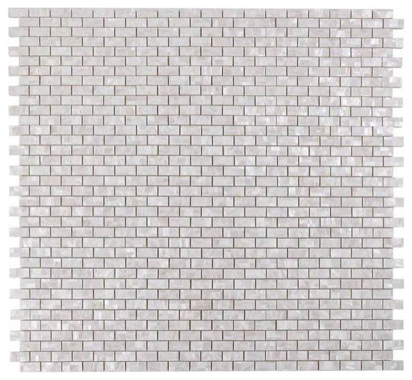 Tahitian Pearl, White Pearl Mosaic in Large Brick Pattern