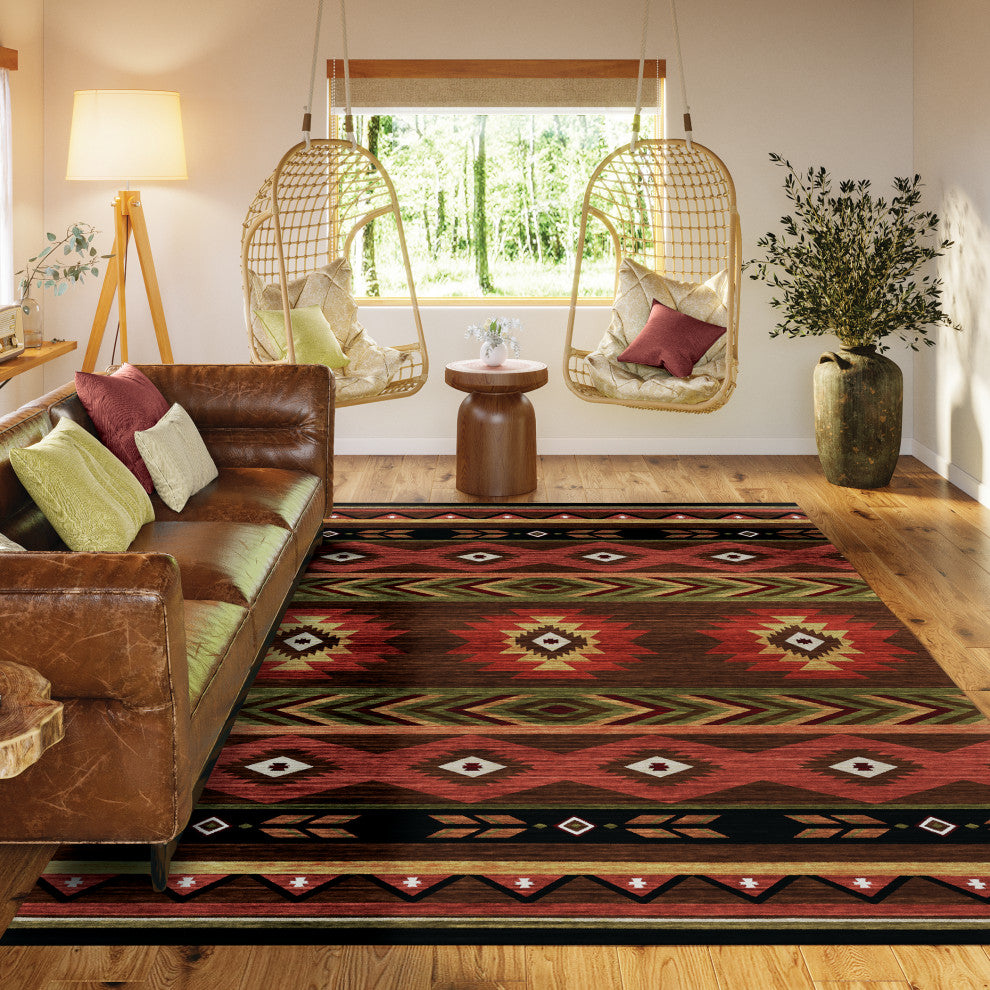 Indoor/Outdoor Phoenix PH3 Chocolate Machine Washable 5' x 7'6" Rug