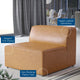 Sofa Middle Chair, Faux Vegan Leather, Tan, Modern, Living Lounge Hospitality