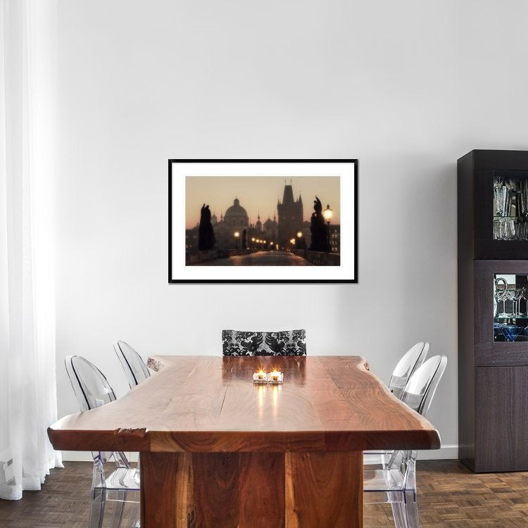 "The Charles Bridge before dawn." Framed Digital Print by Cuomo Massimo, 44x29"
